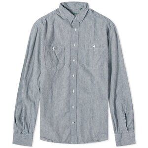 GITMAN VINTAGE RAILROAD STRIPE DENIM WORK SHIRT ( Size M)